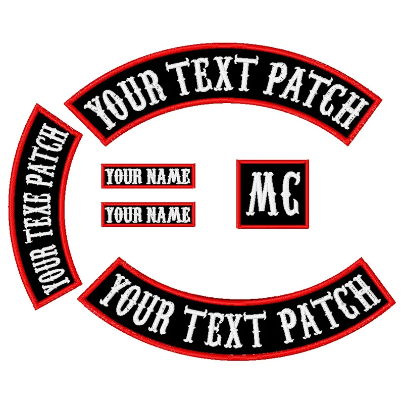 6PCS 350MM Wide Font Patch Custom Embroidered Rocker Iron/Sew on Patch Jacket Rider Motorcycle Biker Patch for back  Name Patch