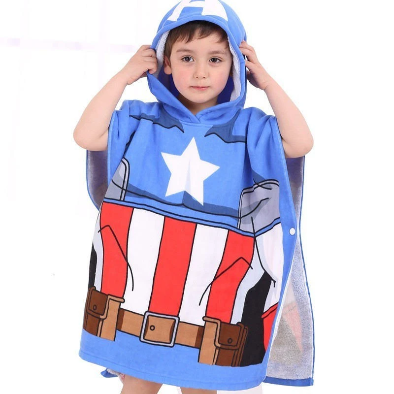 Disney Spider-Man McQueens Car Bath Towel Children Hooded Cotton Cloak Baby Kids Boy Cartoon Swimming Beach Towel Toddler Robe