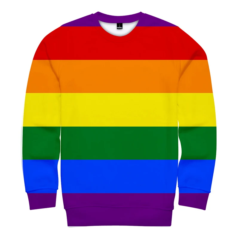 3d Hoodies Pullover LGBT Rainbow Flag Lesbians Gays Fashion Men Women Capless Sweatshirt Casual Long Sleeve Unisex 3D Hoodie Top