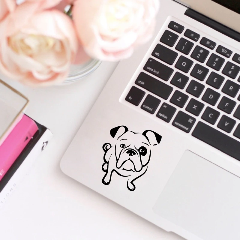 English Bulldog Decals Car Decor , Funny Cute Dog Silhouette Vinyl Sticker Laptop Decal for Apple MacBook Air / Pro Decoration