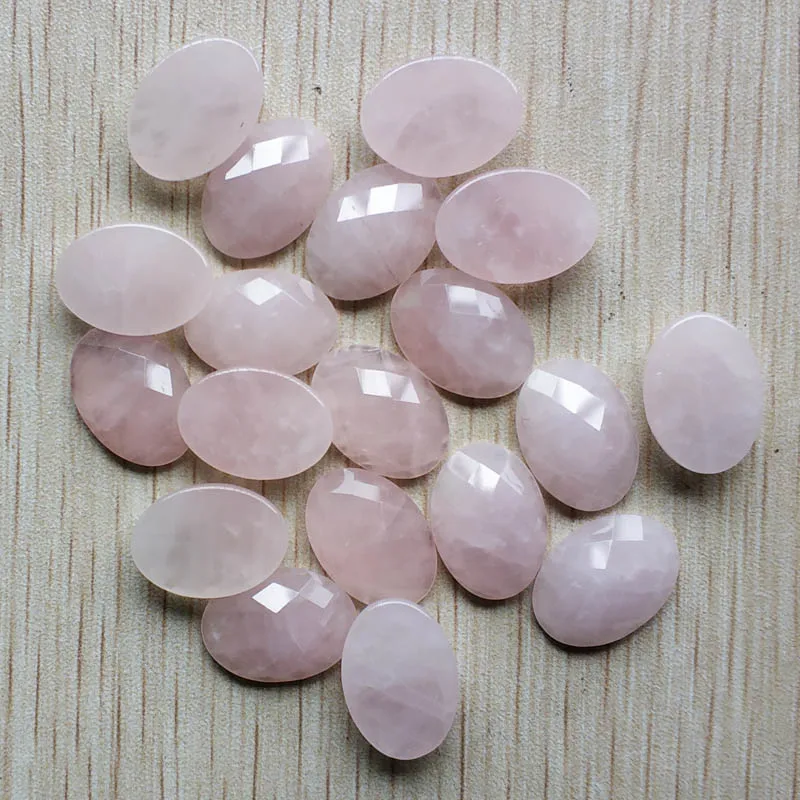 Wholesale 12pcs/lot natural rose quartz stone pink Oval CABOCHON cut faceted beads for jewelry accessories making 13x18mm free