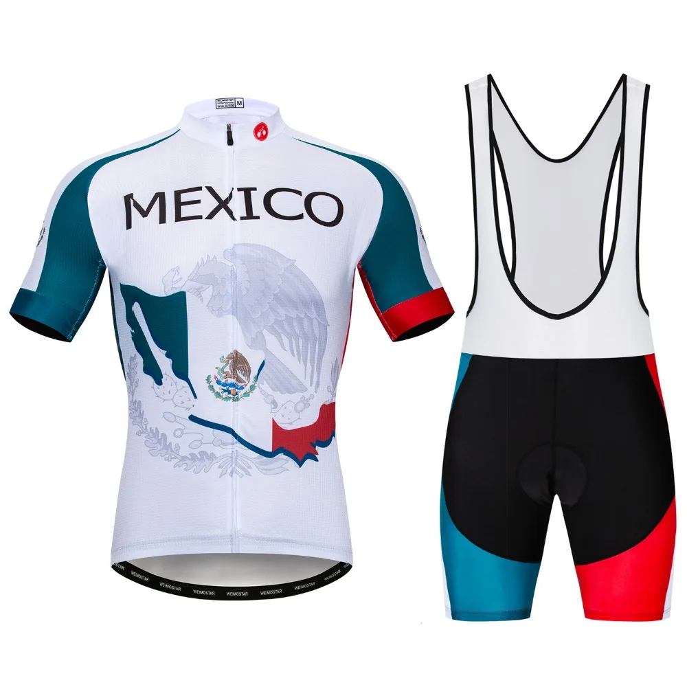 Mexico Team Men's Cycling Jersey Bib Sets Pad Shorts Summer Short Sleeve Bike Clothing Maillots Ropa Ciclismo Bicycle Clothes