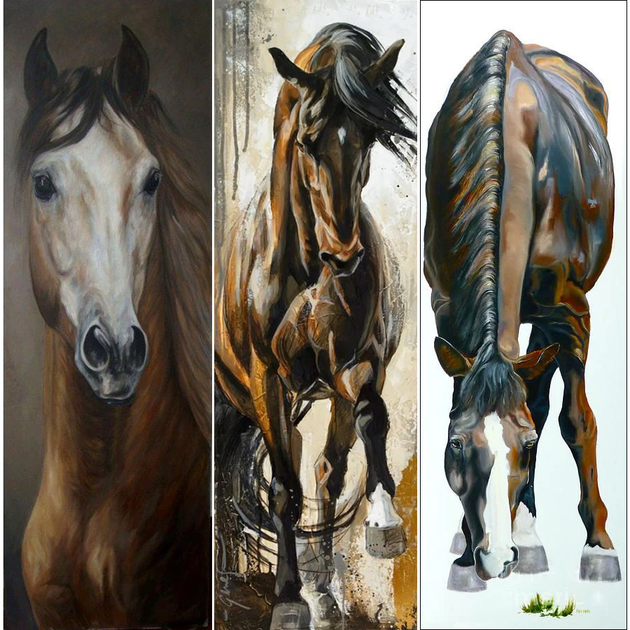 

5D Resin Diamond Painting Diamond Embroidery Full Square Mosaic Craft Cross Stitch DIY Needlework Mosaic Oil Paintings Of Horses