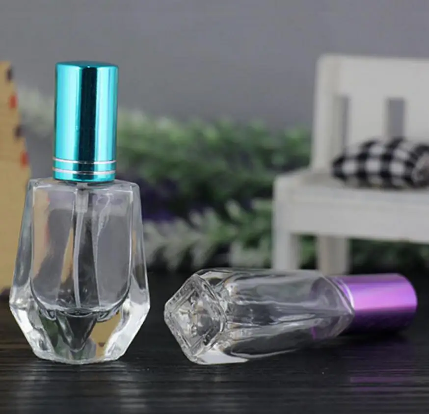 Wholesale 10ml Empty Clear Cosmetic Perfume Glass Spray Bottle Refillable Aluminum Atomizer Bottles