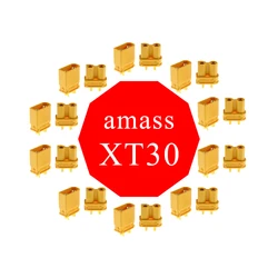 Amass-金メッキ弾丸コネクタ、プラグアダプター、オスとメス、xt30、xt30u、10ペア