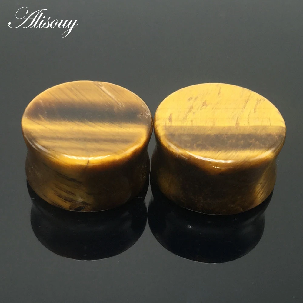 Alisouy 2 pieces Stone Flesh Tunnels Ear Plugs and Tunnels Tunnel Piercings Big Gauges Ear Piercing Plug Ear expansion 5mm-16mm