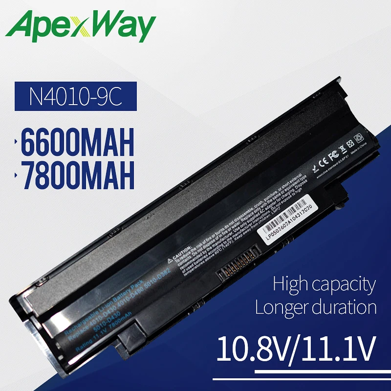 6600mah Laptop battery for DELL Inspiron 13R 14R N4010 N3010 N4050 N4110 N5010 N4120 N5020 N5030 N5040 N5050 N5110 N7010 N7110