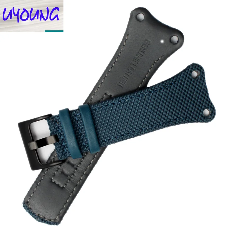 UYOGN Nylon canvas watch band Applicable K4B384B3 K4B371B6 K4B371B3 Series Male Black 30mm