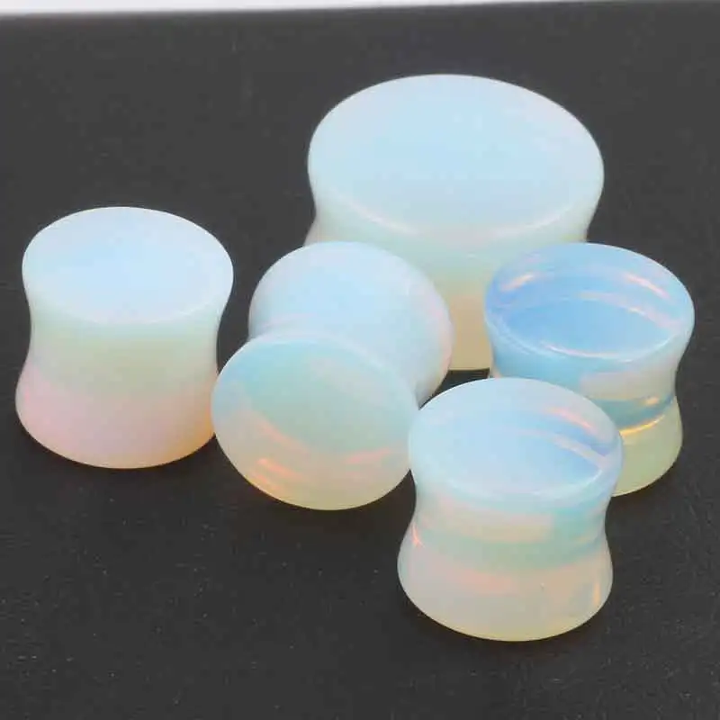 

JUNLOWPY 5-10MM 120PCS Opalite Opal Ear Tunnel Natural Stone Earring Plugs and Gauges Piercing Expander Stretcher Body Jewelry