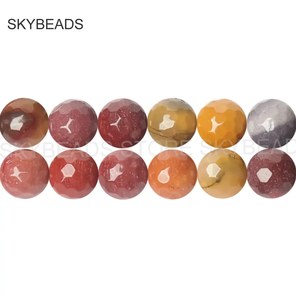 

DIY Jewelry Beads in Bulk Supplies Wholesale Faceted Genuine Picasso Jasper Stone 4 6 8 10 12mm Undyed Spacer Beads