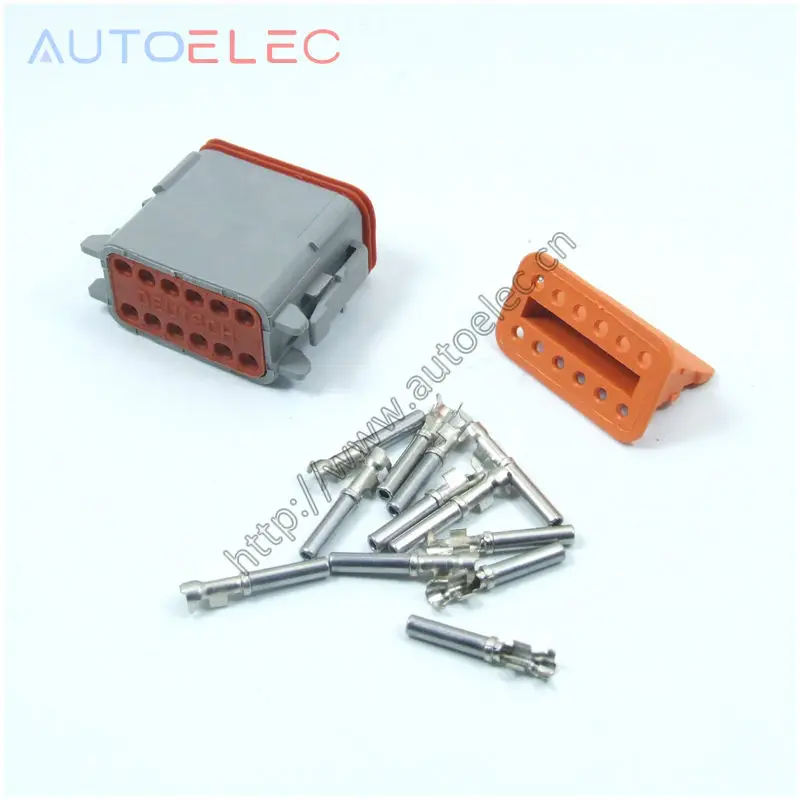 12 Pin DT06-12S connectors OEM Deutsch DT GRAY and U-barrel Crimper terminals 1060-16-0122 for boats KOMATSU kobelco