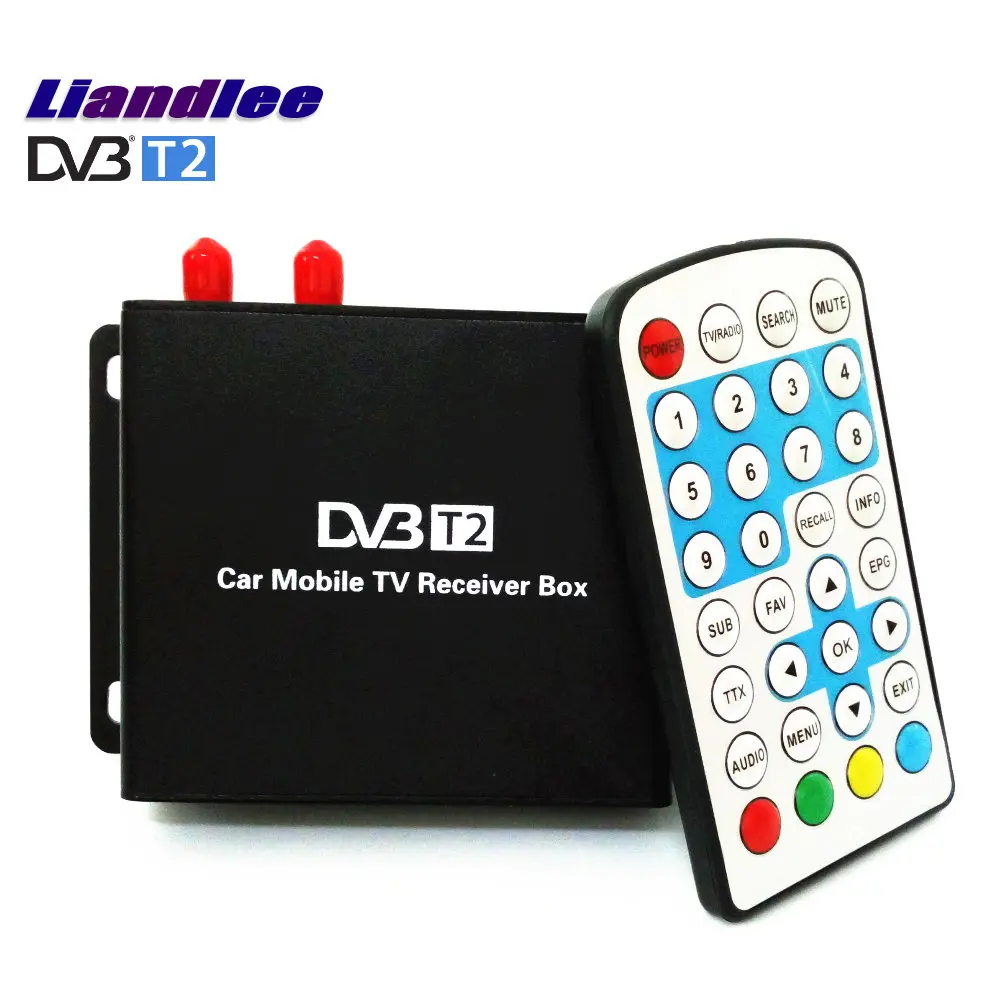 Car Digital TV Receiver For UK, Sweden, Finland SD HD DVB-T2-M-789 Host Mobile Turner Box Two Antenna