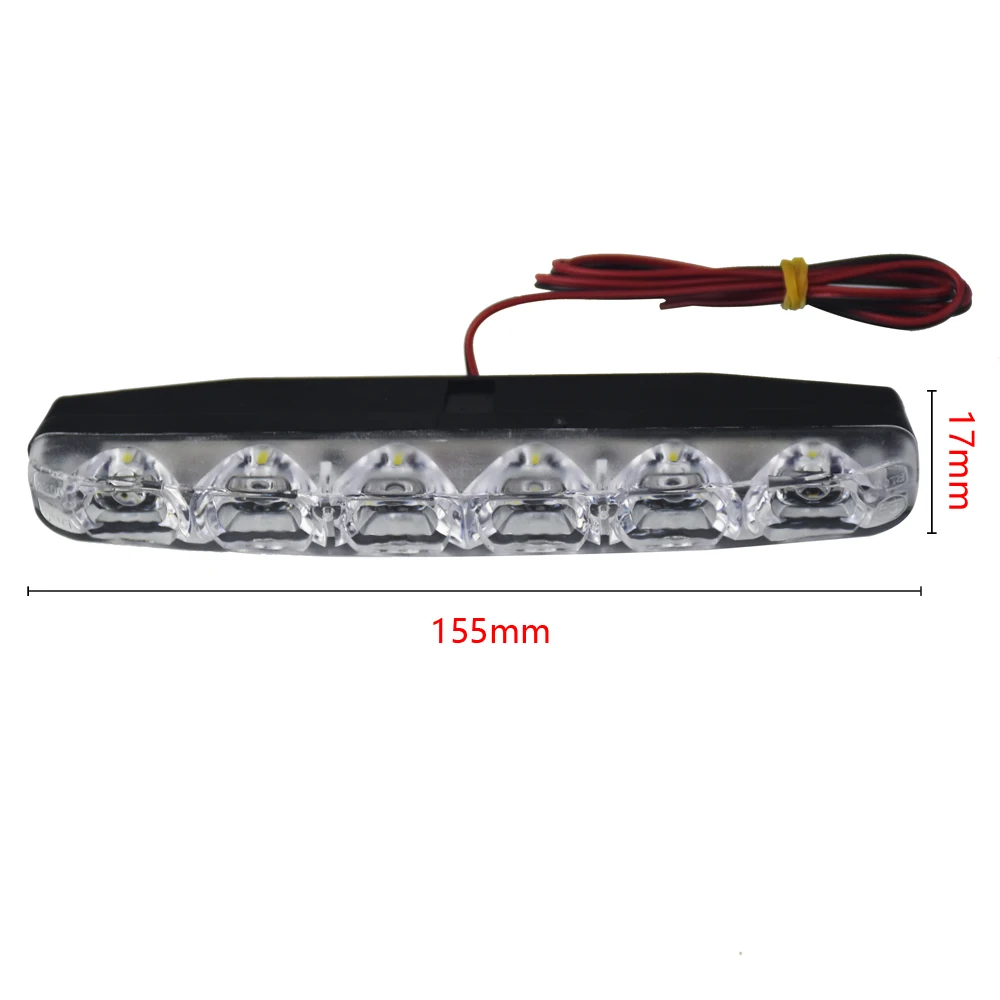 2pcs High Quality 6 LED Daytime Driving Running Light DRL Car Fog Lamp Waterproof White DC 12V