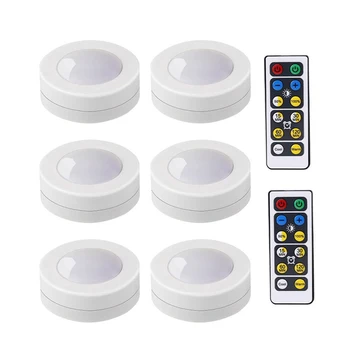 Led light night พร้อมรีโมทคอนโทรลแบตเตอรี่ดำเนินการ touch sensor nightlight ไฟ puck ภายใต้ตู้ครัวตู้เสื้อผ้าโคมไฟ