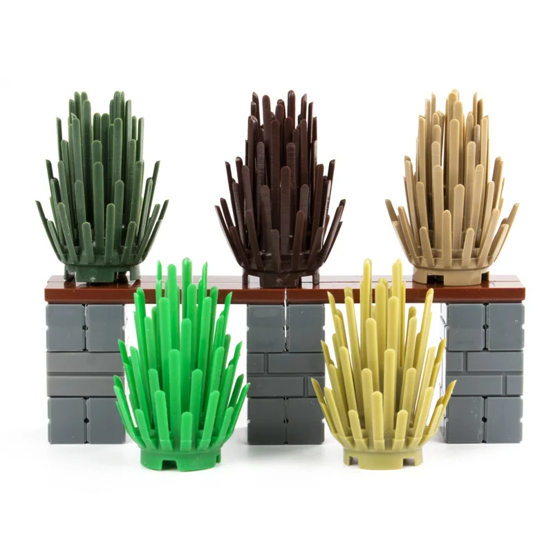 Садовые аксессуары, набор строительных блоков, военные запчасти MOC City, игрушки «сделай сам», Детские кустарники, трава, деревья, растения, кирпичи, совместимые с D044