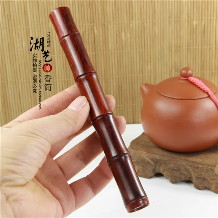 Fine lobular red sandalwood tea knife tea Damascus tea bamboo knife knife collection with holiday gift bag mail