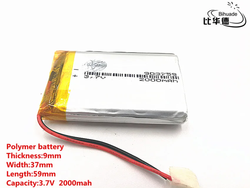 Batería de iones de litio de polímero 3,7 V,2000mAH, para juguete, Banco de energía, GPS,mp3,mp4, buena calidad