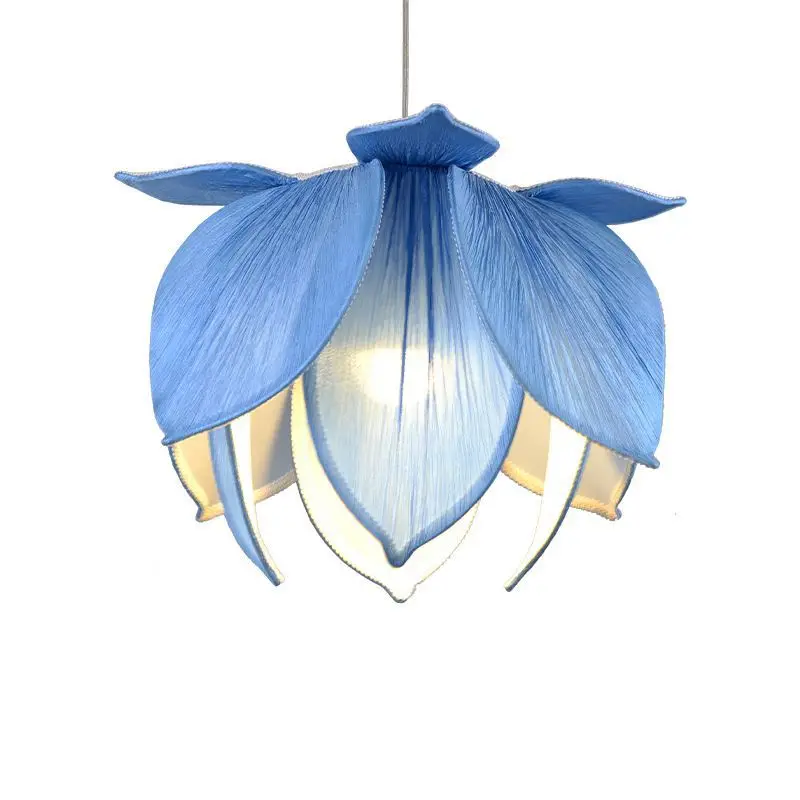 

Lotus Restaurant Pendant Lamp Chinese Style Fabric Dining Room Hotel Hanging Lights Tassels Corridor Balcony Pendant Lamp