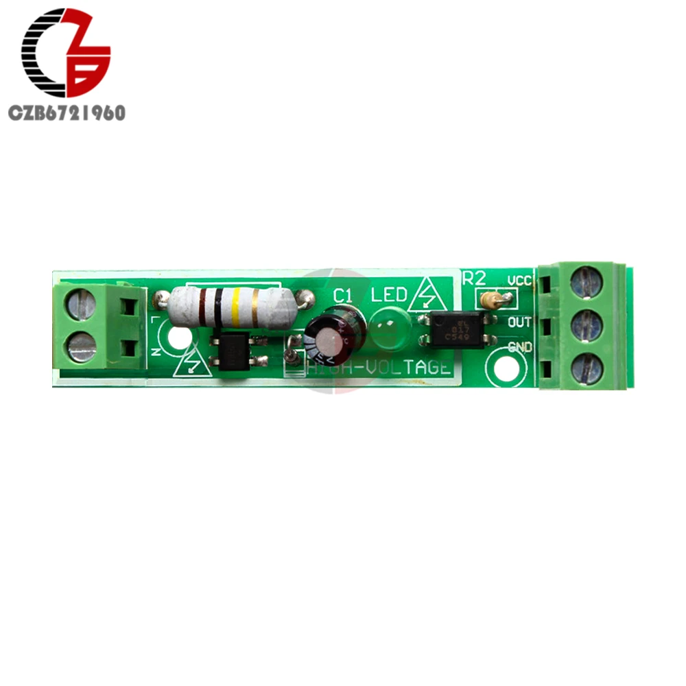 1 Channel AC 220V Optocoupler Isolation Module High Voltage Opto Isolator 3-5V Power Suppply PLC Photoelectricity Coupler Module