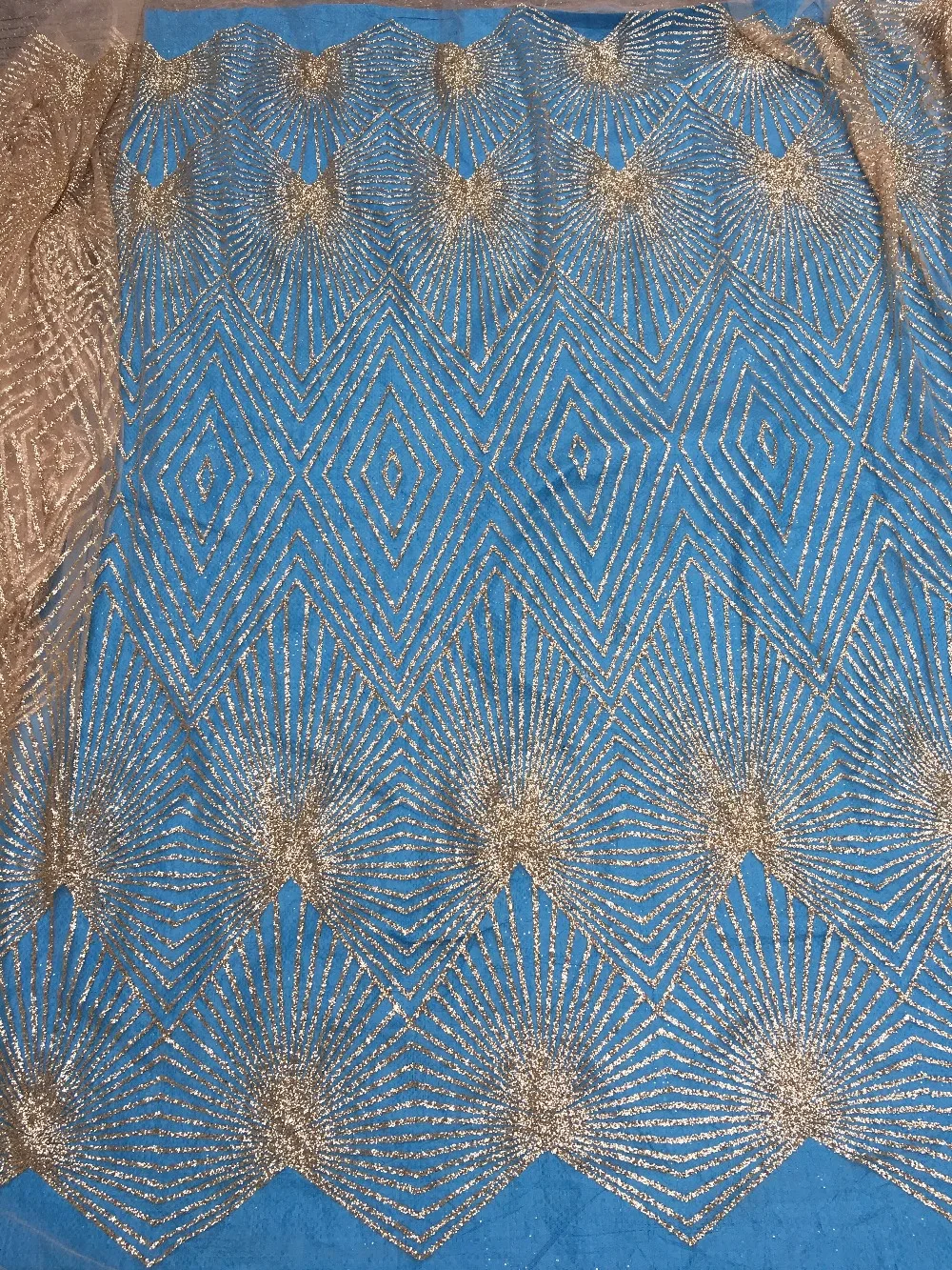 

high quality glued glitter African tulle net lace fabric J-4242-2