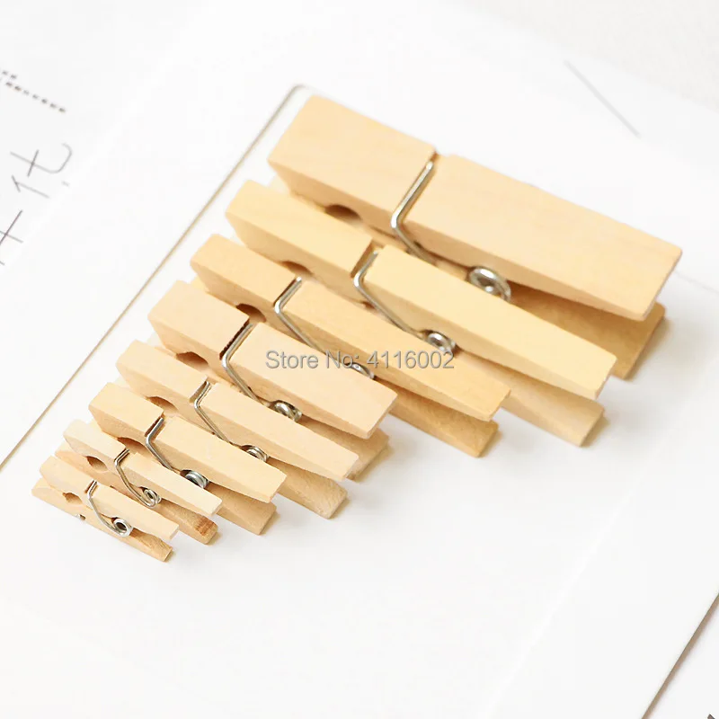 1000pcs Mini Natural Wooden Clips For Photo Clips Clothespin Craft Decoration Clips Pegs Many Sizes Wholesale