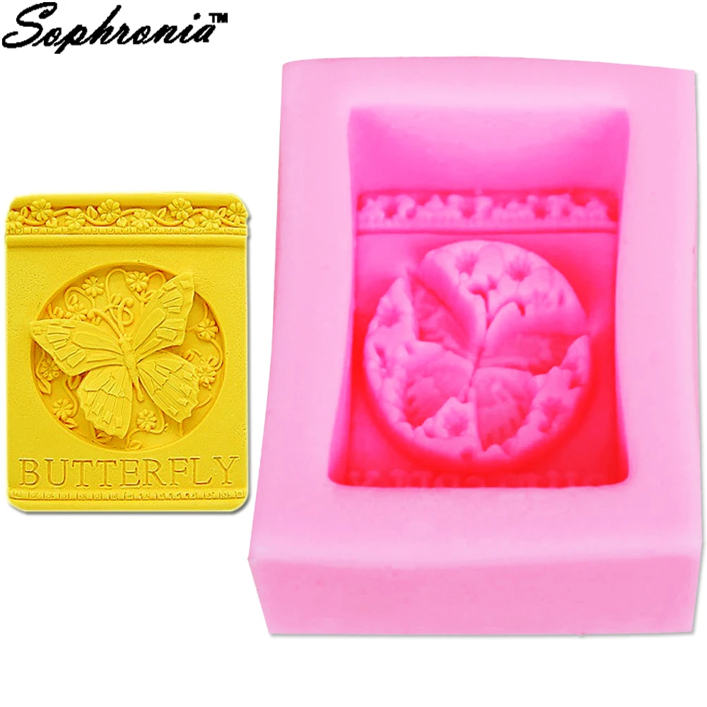 Butterfly&Flower Silicone Mold Chocolate Mould For Desserts Round Cake Shape Resin Clay Scented Fondant Mold For Artisan Soaps