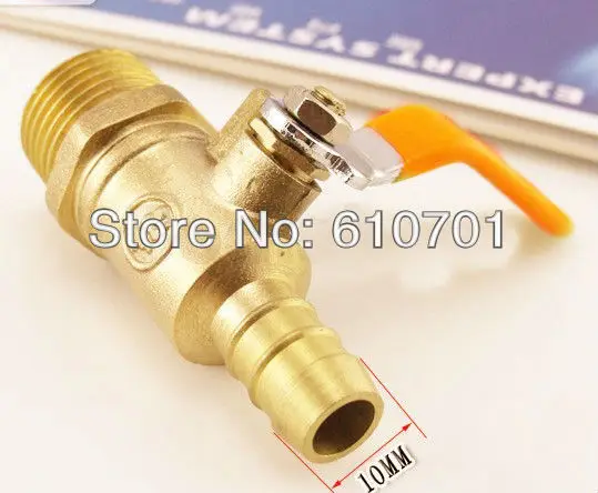 

Fittings 1/8" BSPT Male x 10mm Hose Barb Connection Air Brass Ball Valve Water Gas