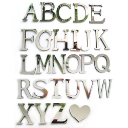 letters  English Acrylic Sticker Love Characters Home Decoration  3d Mirror Wall Stickers Alphabet Logo