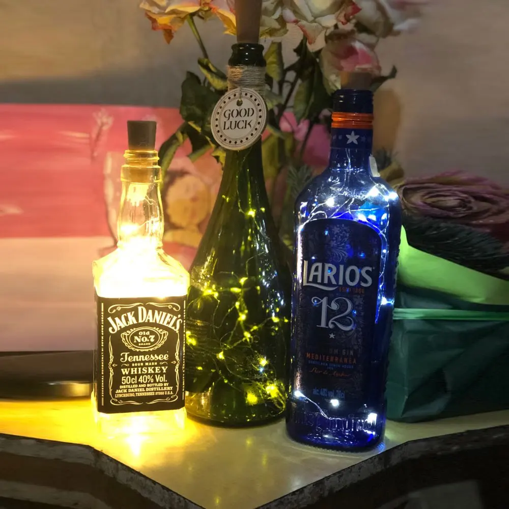 1M 10LED Solar Power Wine Bottle Decor Cork Shape LED Copper Wire String Light Garland Wire Fairy String Lights For Party Home