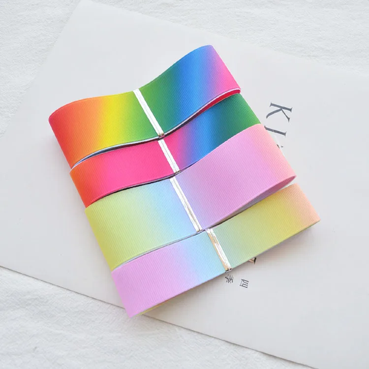 25mm/38 millimetri (1 metri/lotto) arcobaleno Della Banda Del Nastro Del Grosgrain FAI DA TE Arco L\'artigianato Gift Wrapping Materiali Realizzati A