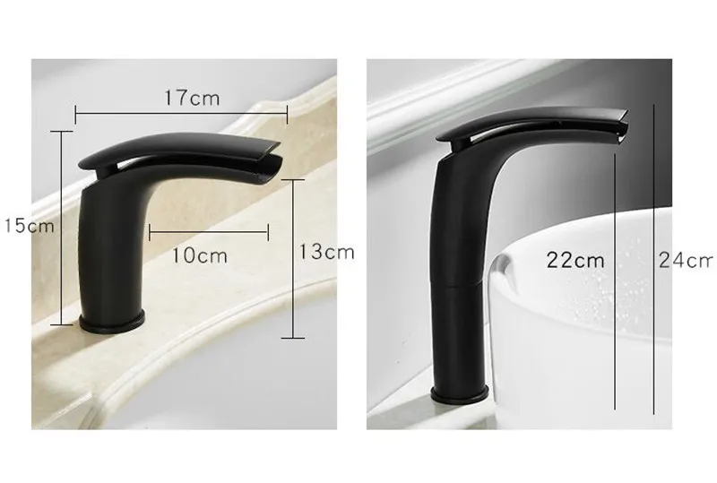 Bathroom Basin Faucet White and Black  Solid Brass Specail Sink Mixer Tap Hot & Cold Waterfall Basin Faucet