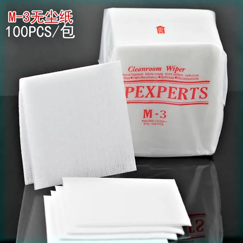 M-3 dust-free wipes for fiber optic connector cleanroom wiper M3 fiber cleaning paper cleaner 100pcs/bag free shipping 10bags