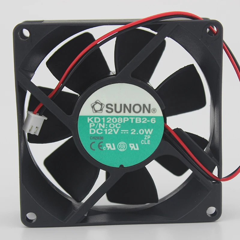 New original KD1208PTB2-6 8025 DC12V 2.0W 8CM suspended magnetic levitation bearing 2-wire cooling fan