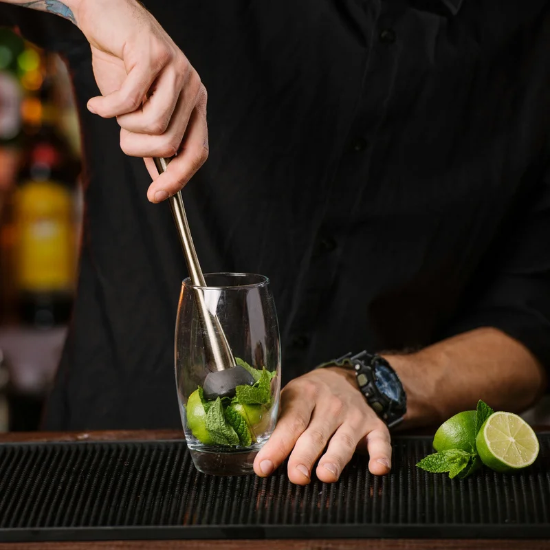 Stainless Steel Cocktail Muddler Mashes Fruits, Herbs and Spices for Cocktails Bar Tools Bar Kitchen Accessories