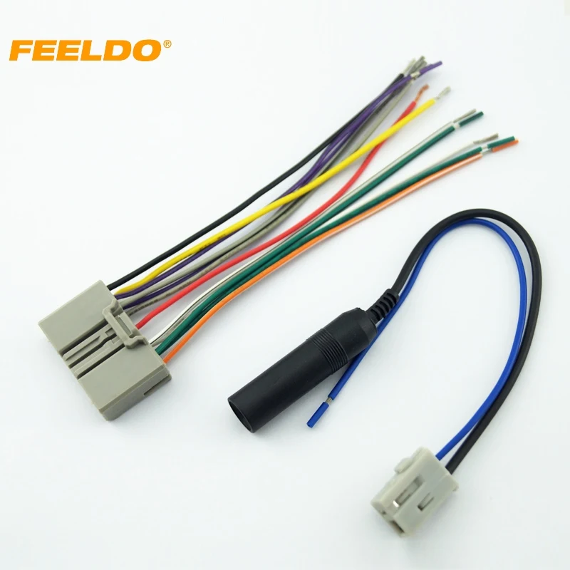 

FEELDO 1Set Car Audio CD Player Radio Stereo Wiring Harness Antenna Adapter Plug For Honda Civic/Fit/CR-V/Odyssey #AM3734