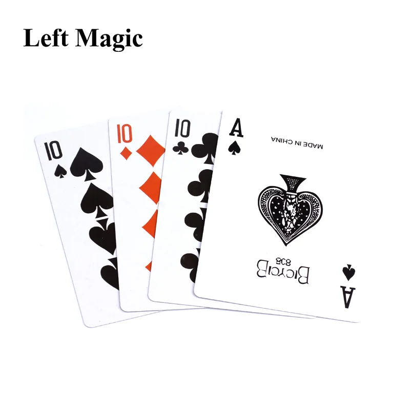 4 Cards Transformer magic tricks 10 to A card magic props 10 change A magic sets Close Up Street card propsC2021