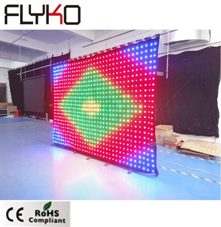 hot selling P8 video function stage decoration 2mx3m party wedding equipment led stage curtain