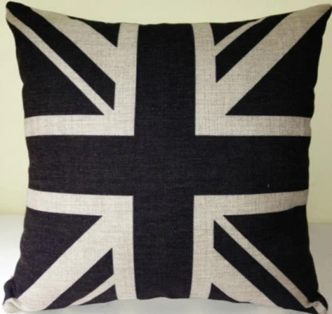 

Retro Vintage UK Union Jack Linen Cushion Cover Black UK British Flag Throw Pillow Case Decorative Car Cushion Sofa Home Decor