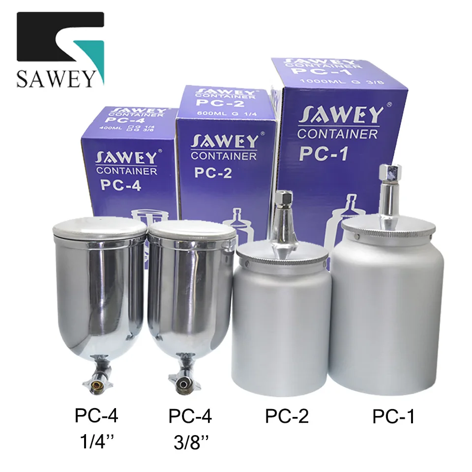 Sawey Marca Hvlp Recipiente de Pintura em Pistola Gravidade Sucção Alimentação Spray Pintura Copo 400 600 1000ml
