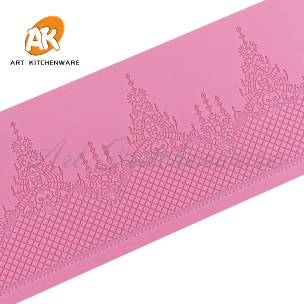 Crown Cake Lace Mat Silicone Mold Fondant Sugar Lace Mat Silicone Cake Mold Moulds Fondant Cake Decorating Tools Bakery Stencil