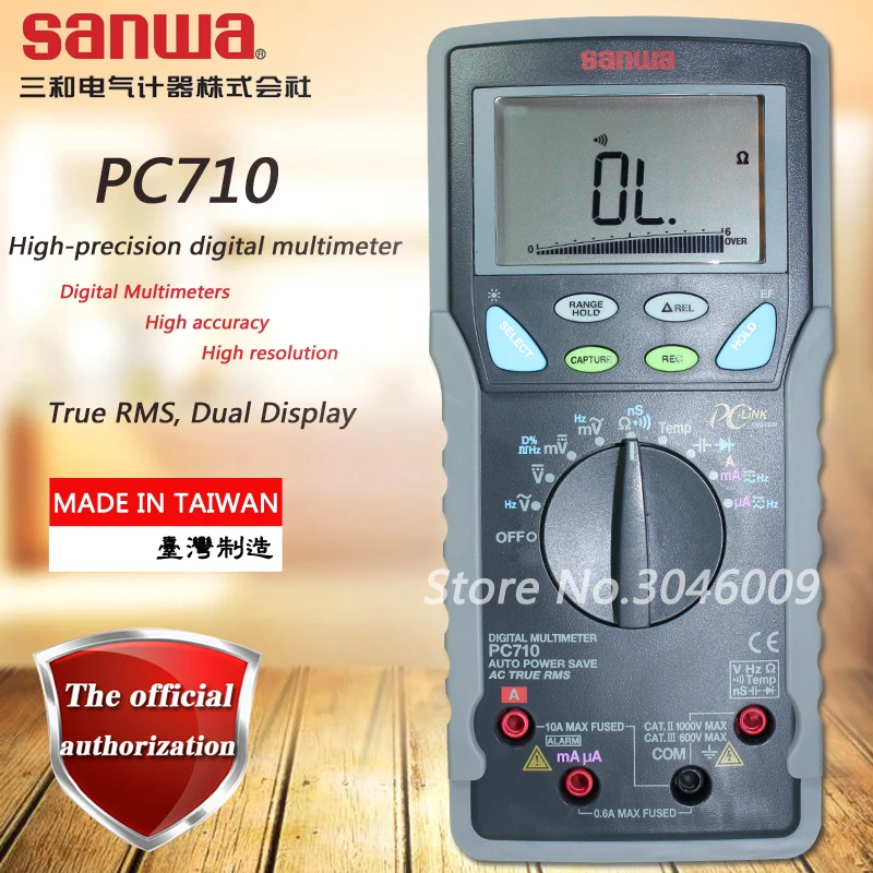 Japan sanwa PC710 Digital Multimeters/High accuracy/High resolution(PC Link), True RMS, Dual Display, Temperature Test