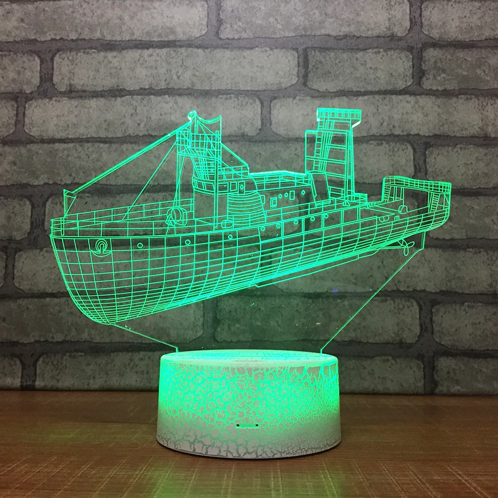 

Warship 3d Led Table Lamp Colorful Stereo Usb Desk Light LampCreative Gift Factory Direct Sale Home Decor Bedside Lighting