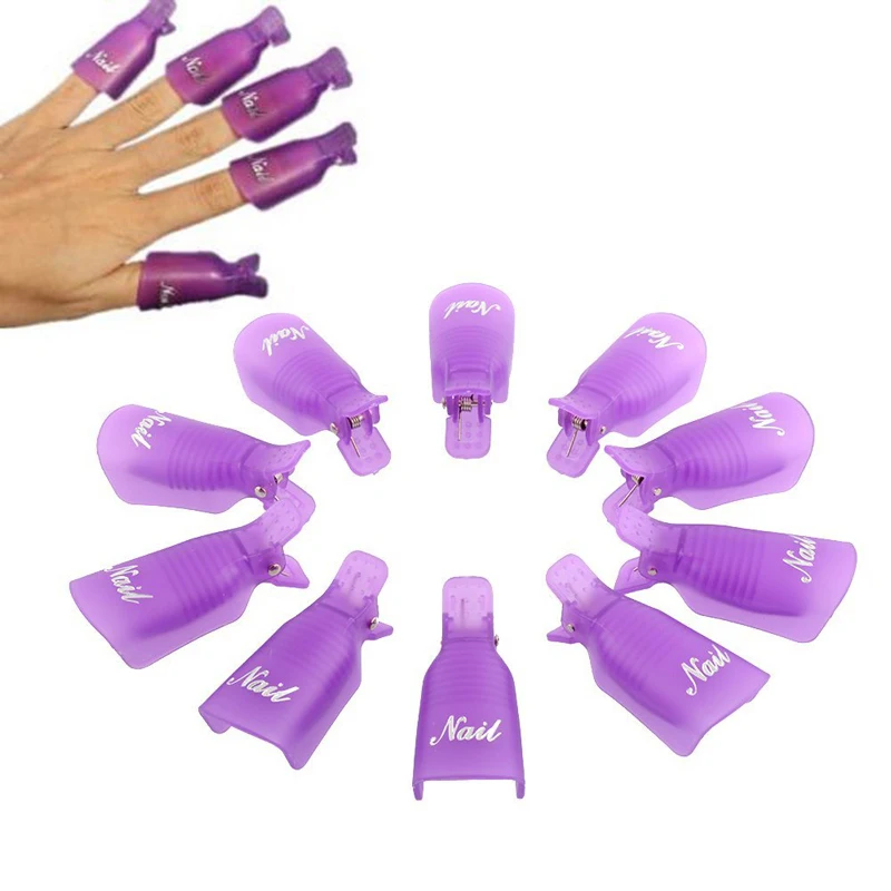 Equipo de plástico para decoración de uñas, Clip de tapa para removedor de esmalte de uñas de Gel UV, herramienta de envoltura, 50 piezas, venta al por mayor