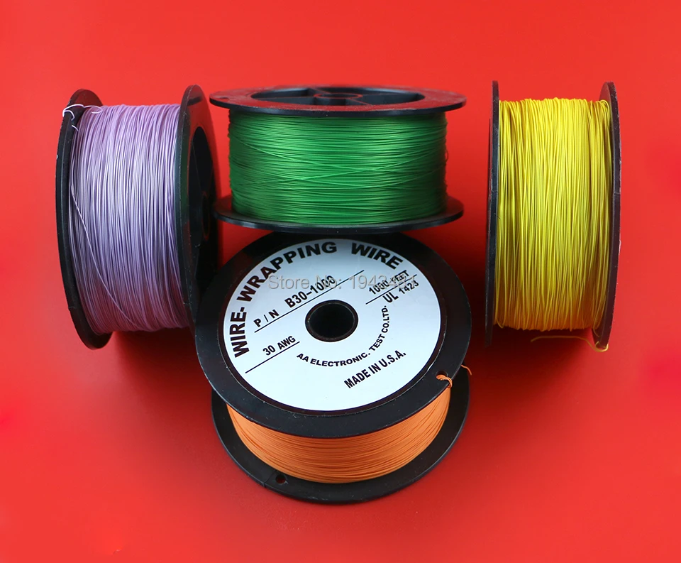 OCGAME 7pcs/lot 7 colors for available 1000ft 30AWG Wire-Wrapping Wire Plated Copper welding cable