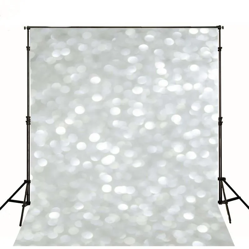 

Sparkly Silver Bokeh Photography Backgrounds polyester or Vinyl cloth High quality Computer print children kids backdrops