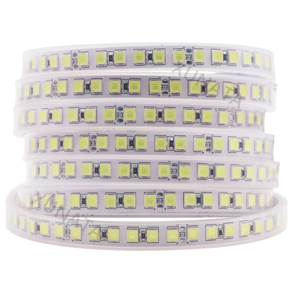 Imagem -04 - Razend 5m Smd 5054 Led Strip Luz dc 24v 120leds m 600leds Led Fita Mais Brilhante 5630 3528 3014 2835 Led Fita Branco Preto Pcb