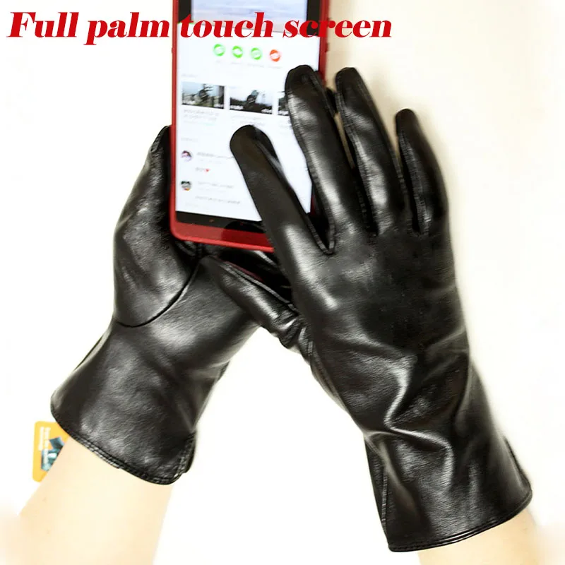 Spring and Autumn Driving Single Leather Gloves Women Fashion Touch Screen Sheepskin Gloves Thin Unlined Motorcycle Riding Black