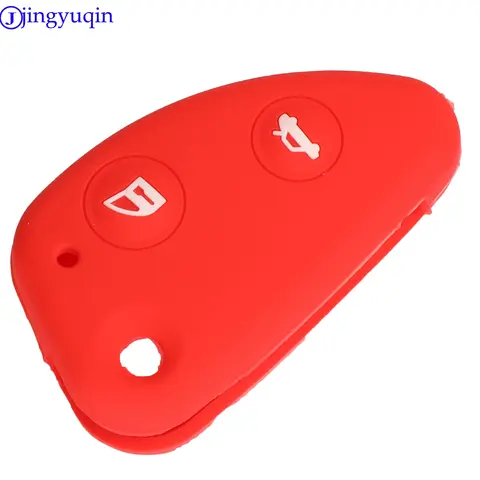 jingyuqin 2B Remote Car Key Silicone Cover Case For Alfa Romeo 147 156 166 GT JTD TS Holder Styling Folding Flid top 8 alfa romeo 147 jtd - №2