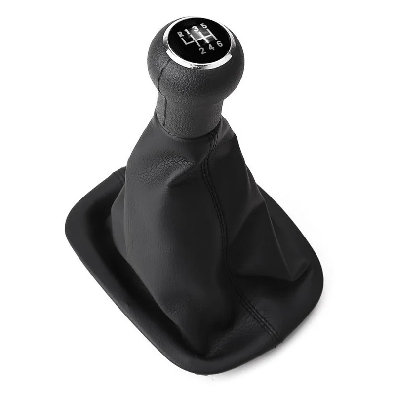 5 / 6 Speed Car Wooden Gear Shift Knob Lever Shifter Gaiter Boot Cover Black Leather Case For Volkswagen VW Passat B5 1998-2004