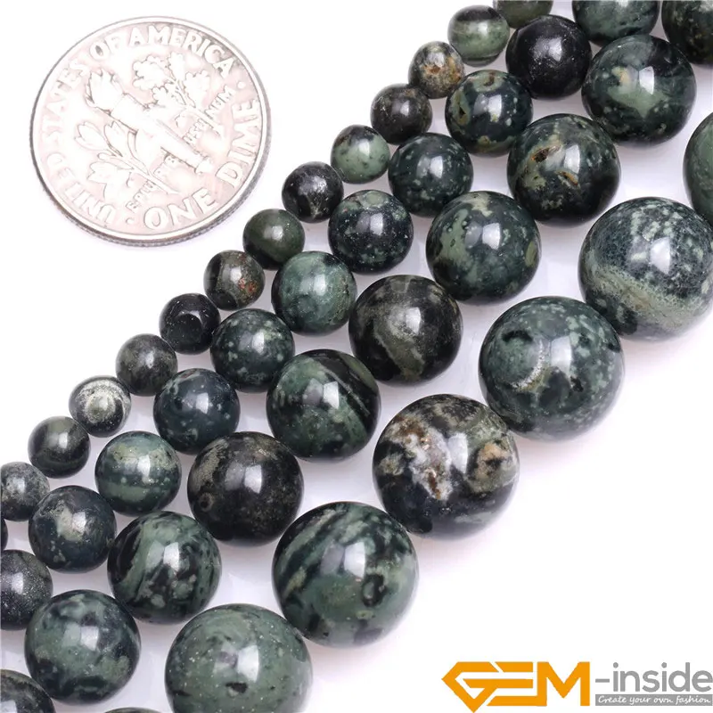 4mm 6mm 8mm 10mm Natural Dark Blue Rhyolite Kambaba Jaspers Round Beads For Jewelry Making Strand 15\